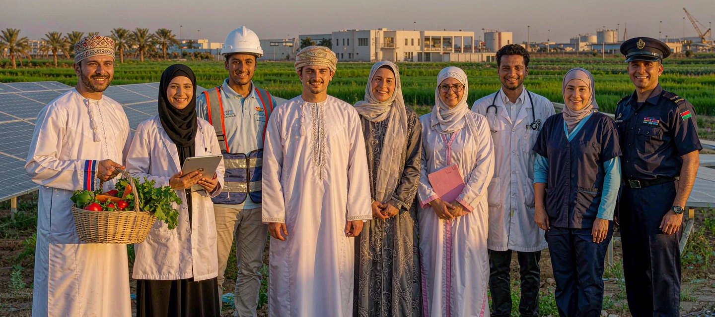 SAND team &mdash; Omani professionals from agriculture, industry, commerce, education, healthcare and police