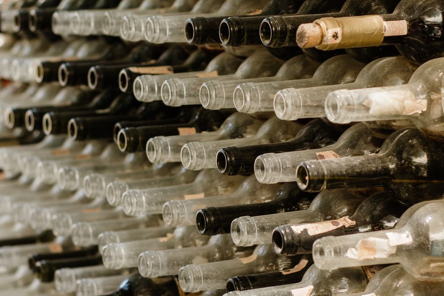 Empty bottles awaiting filling